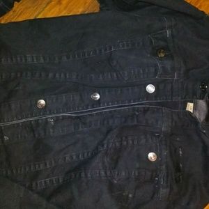 Black Truckers Jacket Rough Condition